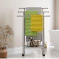 thumbnail image 3 of Towel Racks for Bathroom Metal Towel Rack Standing with Storage Shelf Bathroom Accessories Bath Towel Holder Next to Tub or Shower &Silver ( ), 3 of 9