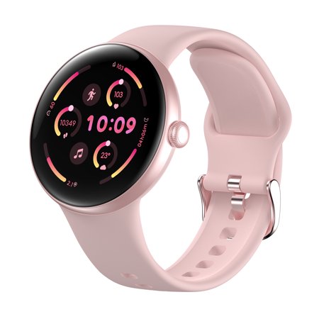 Smartwatch 24/7 Heart Rate Monitor with HRV, SpO2/Stress/Sleep Tracker, Calls and Messaging, IP68 Waterproof 100+ Exercise Modes Fitness Smartwatch pink