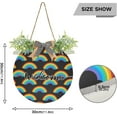 thumbnail image 5 of Rainbow Black Welcome Sign Farmhouse Front Porch Door Hanging Welcome Wreath for Holiday Wall Home 12 X 12 in Home Decor, 5 of 7