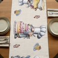 thumbnail image 5 of Table Runners 72 Inches Long Dress Scarves, Black White Vintage Gnomes Farmhouse Kitchen Table Runner, Coffee Tablerunners, Checkered Retro Art Rustic 14x72 Inch, 5 of 9