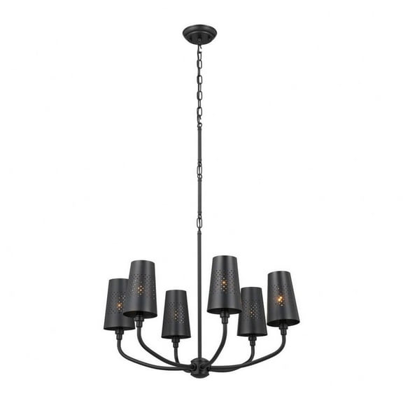 52508BK Kichler Lighting Adeena - 6 Light Chandelier In Traditional Style-19.5 Inches Tall and 26.75 Inches Wide-Black Finish    -Traditional