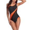 thumbnail image 6 of Women's One Piece Swimsuit Fashion Sports Solid Color with Removable Bra Pads No Underwire for Beach Swimming Vacation,Orange,L, 6 of 9