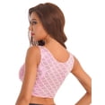 thumbnail image 2 of iiniim Womens Rave Festival Shiny Fish Scale Cropped Vest Sleeveless Tank Top Bustier Clubwear, 2 of 7