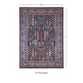thumbnail image 3 of Contemporary Home Living 3.25' x 5' Geometric Blossoms Area Throw Rug - Navy Blue and Red, 3 of 8
