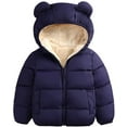thumbnail image 3 of Kiapeise Winter Infant Kids Baby Girls Boys Down Parkas Coat 3D Ears Hooded Long Sleeve Zipper Solid Warm Outfits, 3 of 4