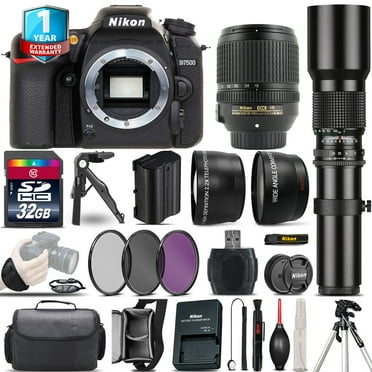 Nikon D7500 Camera   AFS 18-140mm VR   500mm Lens   Filter Kit   1yr Warranty