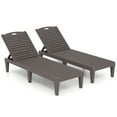 thumbnail image 4 of Gymax Outdoor Chaise Lounge Chairs Set of 2 w/ 5-Position Adjustable Backrests Easy Assembly Brown, 4 of 6