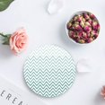 thumbnail image 3 of RYLABLUE Ensemble de 6 sous-Verres Ronds Motif Chevron Vert pour Boissons, sous-Verres en Céramique Absorbants avec Base en Liège pour Décoration de Table Basse de Cuisine Maison, 3 of 5