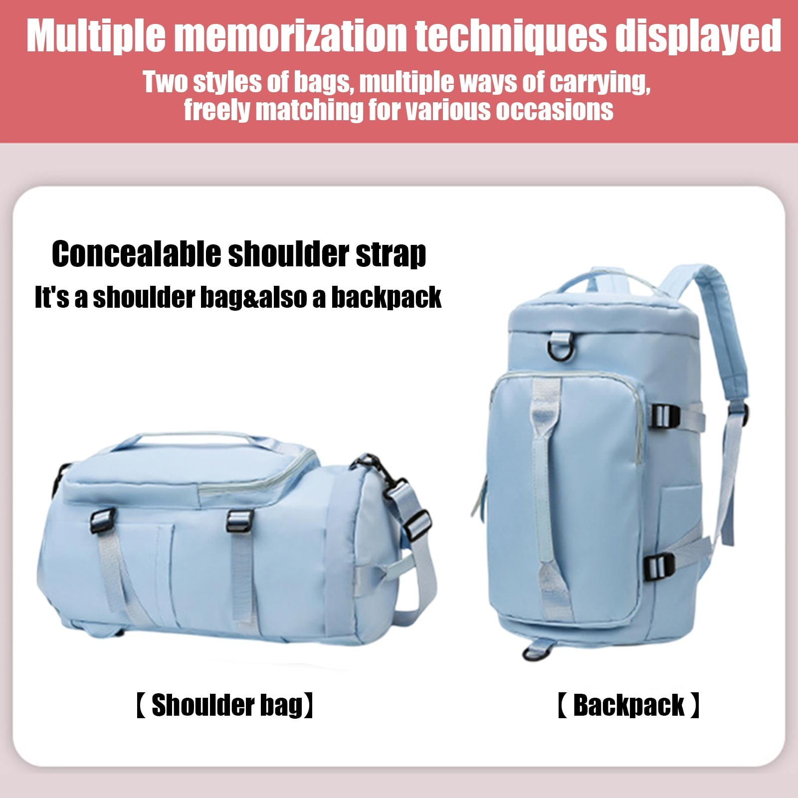 Gym Bag for Men and Women Sports Duffle Bag Travel Backpack Weekender Overnight Bag with Shoes Compartment and Wet Pocket
