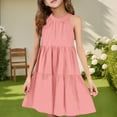 thumbnail image 2 of ZACPNCV Girls' Sleeveless Gradient Dress Summer Casual Sundress Skater Swing Twirly Halter Dress Pink 4-5 Years, 2 of 7
