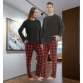 thumbnail image 5 of LNFINTDO Matching Couple Pajama Set, Matching Pjs for Couples, Plaid Pajama Set for Women and Men Soft Warm Fleece Shirt and Pants Sleepwear Set, Red Plaid, X-Large, 5 of 7