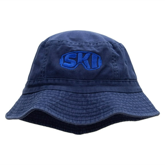 Cool Ski Embroidered Pigment Dyed Bucket Hat - Denim OSFM