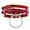 H, variant on Chrismas Halloween Red Punk PU Leather Studded O-Ring Spikes Choker Necklace-J