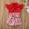 thumbnail image 2 of Kiapeise Baby Girl Summer Shorts Sleeve Bowknot Top Watermelon Print Shorts, 2 of 6