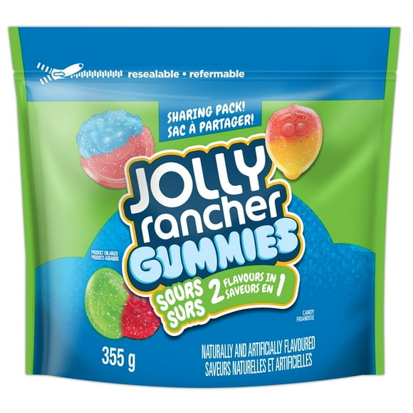 JOLLY RANCHER 2-in-1 Gummies Sours, Gummy Candy, 355 g