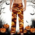 thumbnail image 2 of Yuncity Men's Halloween Pajama Pants Hallowmas Casual Loose Fit Comfortable Trousers With Pockets Soft Stretch for Daily Wear and Holiday Parties Sleep Pants Orange Xxxl, 2 of 5