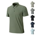 thumbnail image 3 of WREESH Men's Summer Solid Button Casual Top Short Sleeve Solid Color Shirt for Fit and Stylish Look Gray, 3 of 4