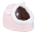 thumbnail image 1 of Cama Para Gatos Cama cerrada para gatos Tienda de campaña antideslizante para el invierno Cesta pequeña para perros acogedora (Rosa S), 1 of 9