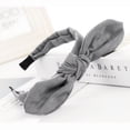 thumbnail image 2 of WHEANG Bow Knot Hair Headbands for Women Classic Solid Color Simple Cute Headbands for Women Sweet Headband Everyday Wear Casual Hair Head Hoop Under $4 Feminine Elegance Gray, 2 of 2