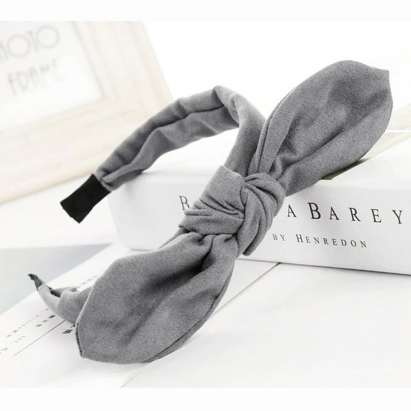 Gray Women's Headbands, Fashion Bow Knot Hairband Women Hair Head Hoop Sweet Girls Suede Headband,Women's Accessories Heardband