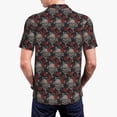 thumbnail image 6 of Salouo Skull and Red Roses for Men's Short Sleeve Polo Shirts,Polo Shirts for Men Performance Short Sleeve Golf Shirt Athletic Casual Collared T-Shirt-X-Large, 6 of 8
