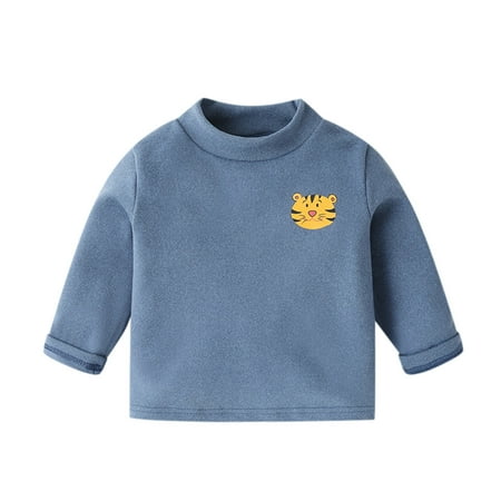 

XNHOU Shirts for Kids Polka Dot Children Infant Long Sleeve Cute Cartoon Animals Warm Blouse Outfits Printed Crew Neck Top Boys Girls Clothing 12-18 Months