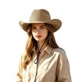 thumbnail image 3 of LILIYA Packable Western Cowboy Hat for Women and Men, Lightweight Travel Hats with Adjustable Fit, Wide Brim Sun Protection Headwear for Camping Hiking and Holiday Trips, 3 of 5