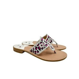 Jack Rogers Women s Jacks Leopard Print Stacked Heel Sandals Walmart