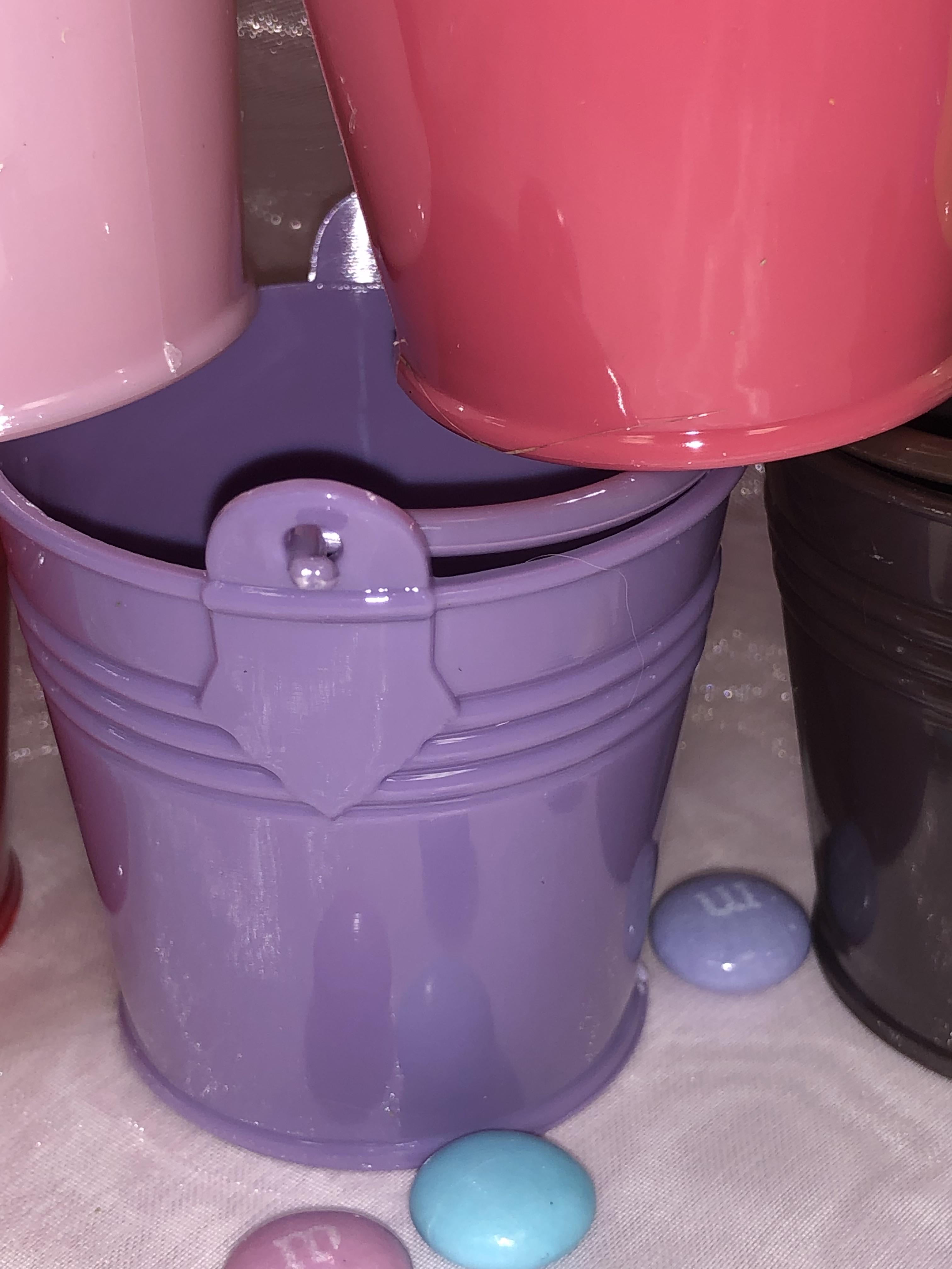 Charmed Mini Beach Sand Plastic Buckets Party Favors Candy Box Baby Shower; Lavender; 12 pieces
