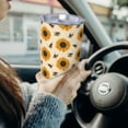 thumbnail image 6 of Lsque Sunflowers And Bee Pattern 20oz Car Cup with Lid and Straw, Insulated Coffee Cup with Straw Topper, Spill Proof Travel Coffee Mug, Stainless Steel Tumble-Without Straw, 6 of 8