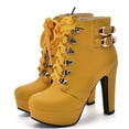 thumbnail image 2 of Chaussures Mode pour Femmes à Talon Carré Imperméables à Plateforme Bottines à Talons Hauts, 2 of 9