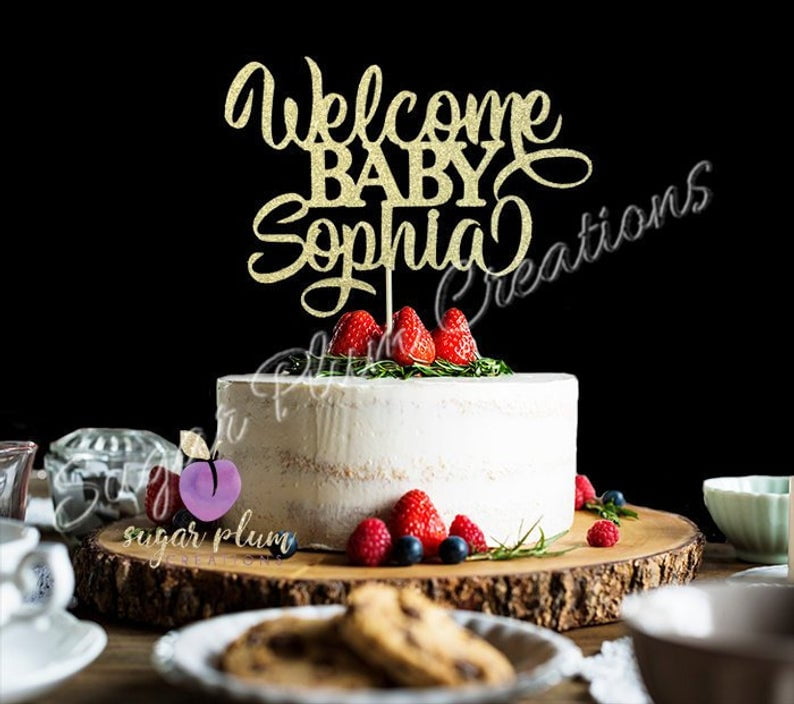 Custom Welcome Baby Cake topper