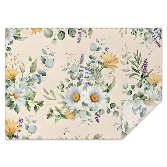 Pioneer Flower Floral Print Pattern Rectangle Tablecloth 60"x84",Waterproof Polyester Rectangle Table Cloth, Wipeable Spillproof Polyester Tablecloth for Dining, Camping, Indoor and Outdoor