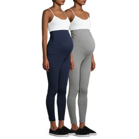 Time and Tru Maternity Leggings with Full Panel, 2-Pack