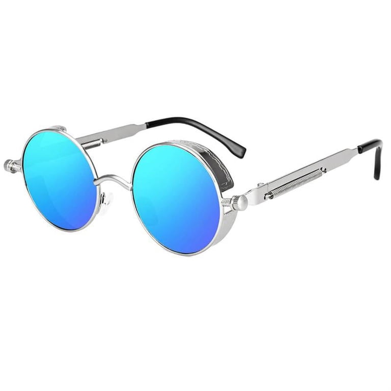 Round Steampunk Sunglasses Metal Frame UV Blocking Lens Retro Gothic Steampunk Round Sunglasses Men Women Circle  main image 4