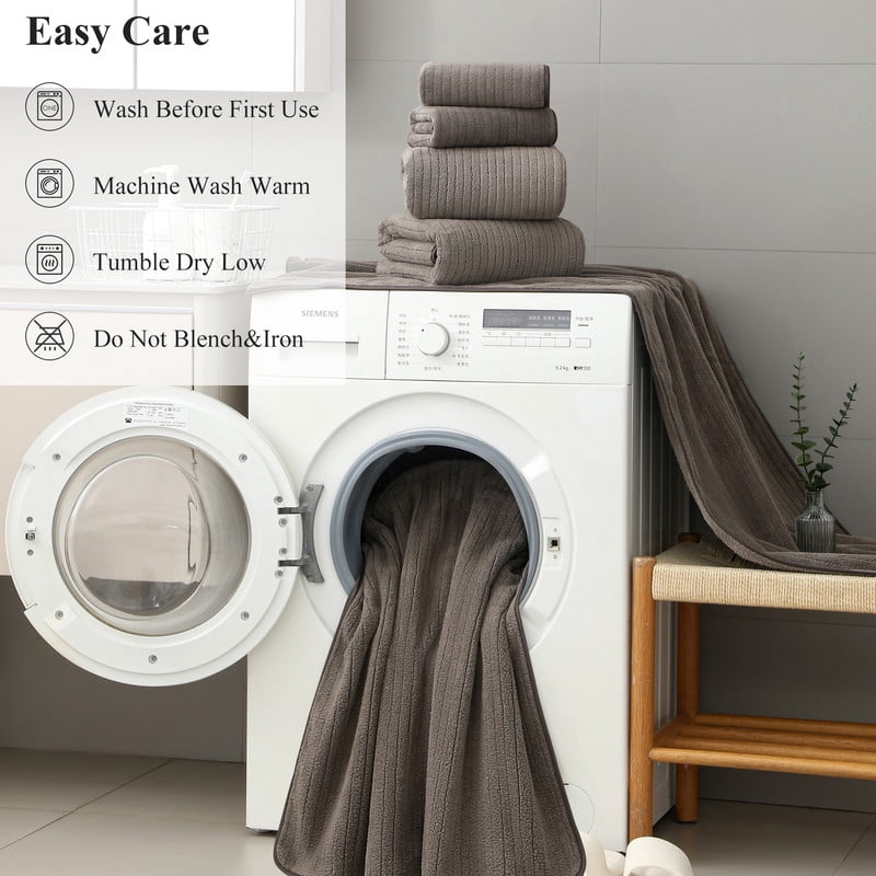 Jessy Home 12 Piece Dark Brown Bath Towel Set for Bathroom-4 Bath Towels,4 Hand Towels,4 Washcloths Soft and Plush Highly Absorbent Towel for Hotel & Spa