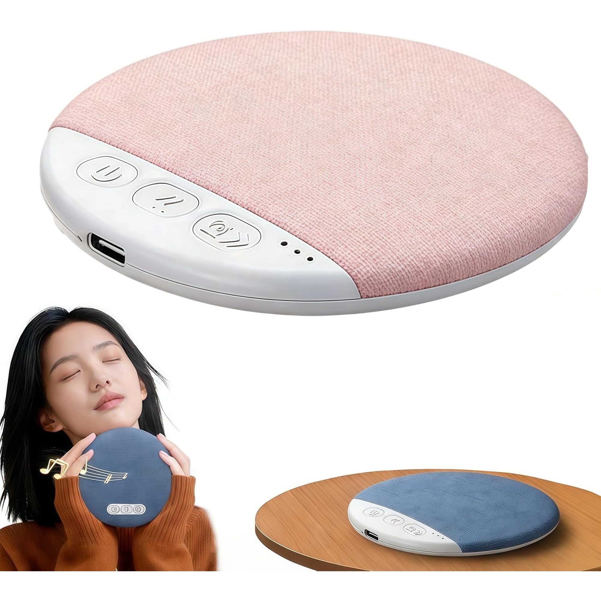 Carlikeit 2026 New Sleep Pillow Speaker Bluetooth 5.4 Under Pillow Speaker with White Noise Timer, Ultra Thin Wireless Stereo Bass Private Sleep Headphones 20-48H Playtime