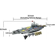 Toy Essentials Aircraft Carrier Toy with Military Vehicles, 3.5 in x 33 in, 3-14 Years