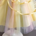 thumbnail image 5 of FYDUU Girls Puffy Pageant Rainbow Tulle Princess Dresses Tiered Birthday Party Tutu Gown With Long Train Formal Performances Dresses 4-5 Years, 5 of 7