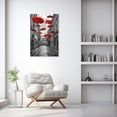 thumbnail image 2 of ZHONGYUTONG Red Umbrella Canvas Wall Art Black White Paris Street Pictures Romantic Painting Modern Print for Bedroom Decor Framed (12.00" x 18.00"), 2 of 5