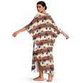 thumbnail image 2 of SEANATIVE Women Kaftan Dresses Plus Size V-Neck Batwing Sleeves Beach Coverup Boho Caftan Side Slits Long Kaftans Cruise Outfits for Beach Party, Beach Sunset Palm Tree Pattern, 2 of 7