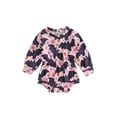 thumbnail image 1 of ZAXARRA Nouveau-Né Filles Automne Barboteuse Manches Longues Col Rond Fleur Imprimé Citrouille Bat Justaucorps Vêtements Automne Hiver, 1 of 7