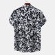 thumbnail image 4 of Camisas Hombre Manga Larga Camisa de vestir de manga corta para hombre Camisa con estampado de lunares de ajuste regular con bolsillo Camisa con botones informales (Purple, L), 4 of 7