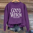 thumbnail image 2 of Certgust Mock Neck Sweatshirt Women Under $10 Womens Good Witch Most Of The Time Lettered Halloween Print Pullover Neck Sweatshirt, 2 of 4