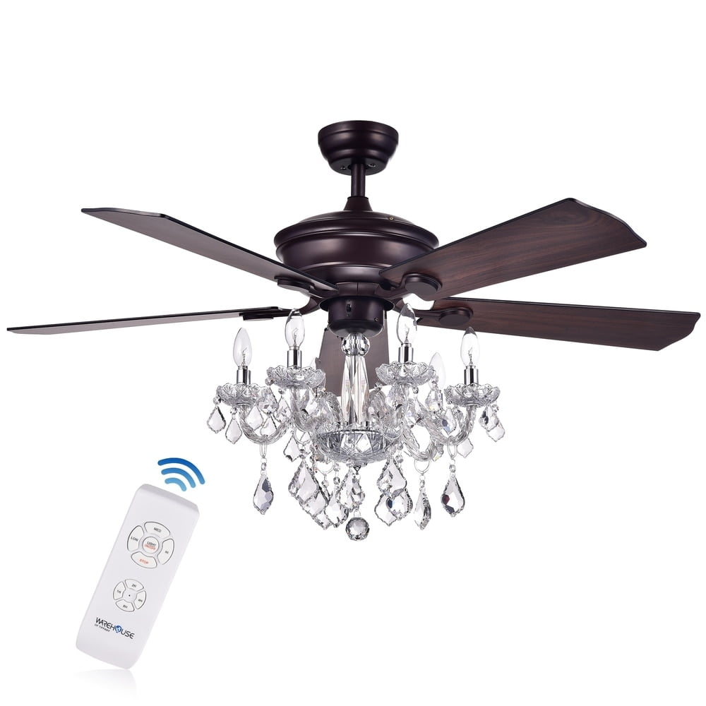 Havorand 52-inch 5-Blade Ceiling Fan Crystal Chandelier