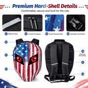 Gelrova 19-inch Programmable LED ABS Hard Shell Motorcycle Backpack Multicolor