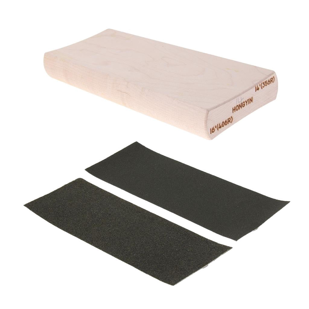 LeeQinersw Wood Radius Sanding Block Luthier Tool for Guitar Fret Leveling 16''/14'' 16-14