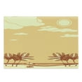thumbnail image 1 of Tropical Cutting Board, Seaside Illustration with Palm Tree Silhouettes in Retro Style, Decorative Tempered Glass Cutting and Serving Board, in 3 Sizes, by Ambesonne, 1 of 2