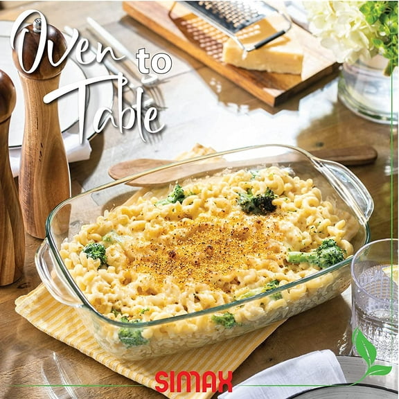 Simax Glass Casserole Baking Dish: Clear Glass Round Casserole Dish with Lid and Handles,Covered Bowl for Cooking, Baking, Serving, Dishwasher, and Oven Safe Cookware – 3 Quart Dish   2.2 Quart Lid