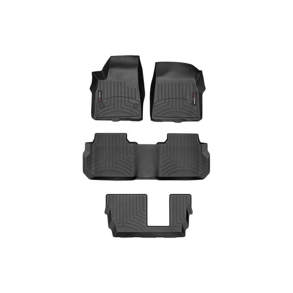 WeatherTech Custom Fit FloorLiners compatible with 2020-2025 Cadillac XT6 - Complete Set (1st, 2nd, & 3rd Row), Black
